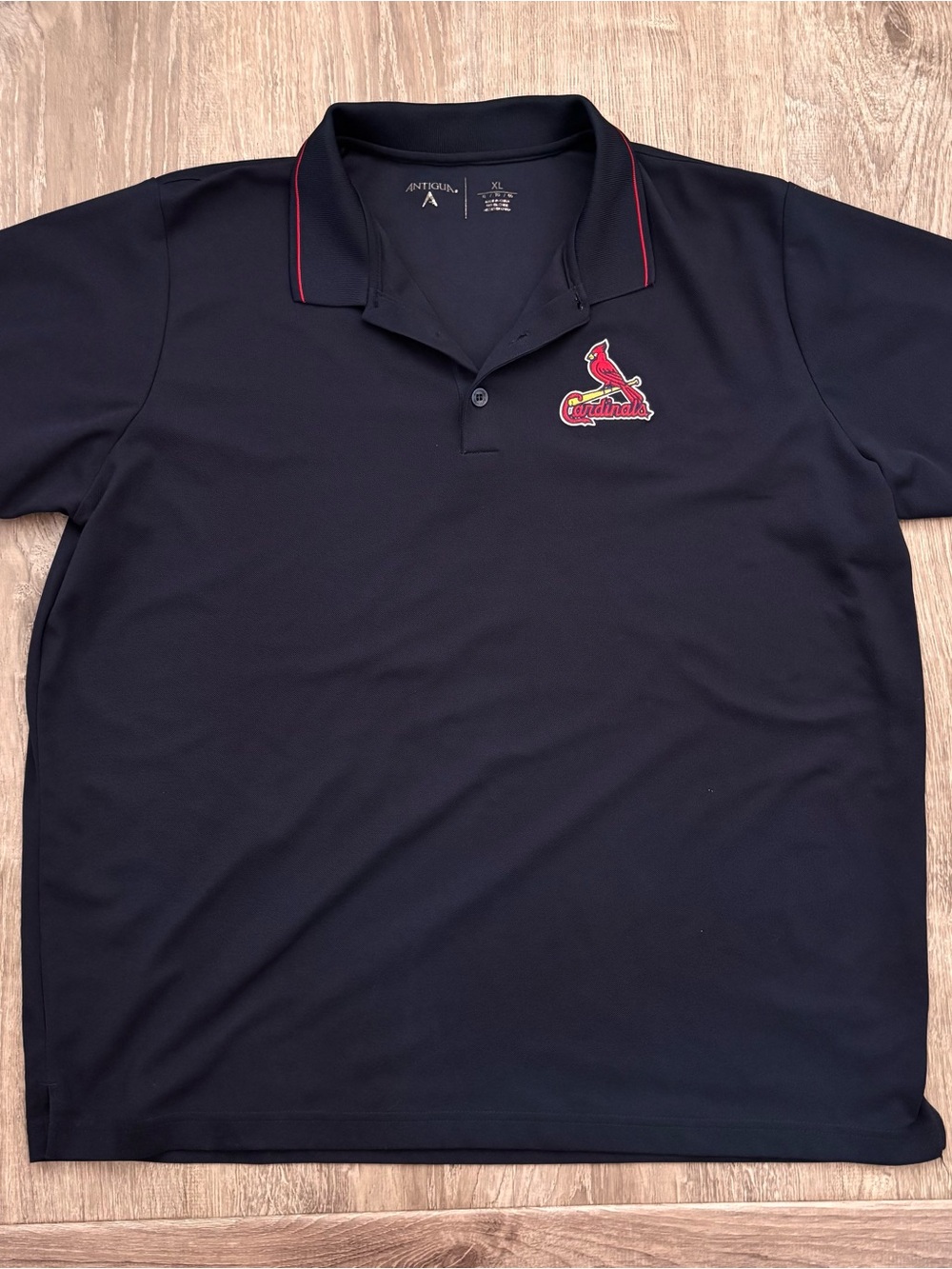 Antigua Men's Cardinals Navy Polo with Red Trim